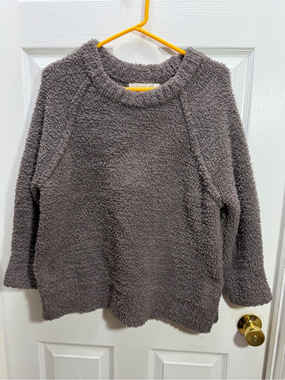 Altar'd State Plush Charcoal Crewneck Sweater